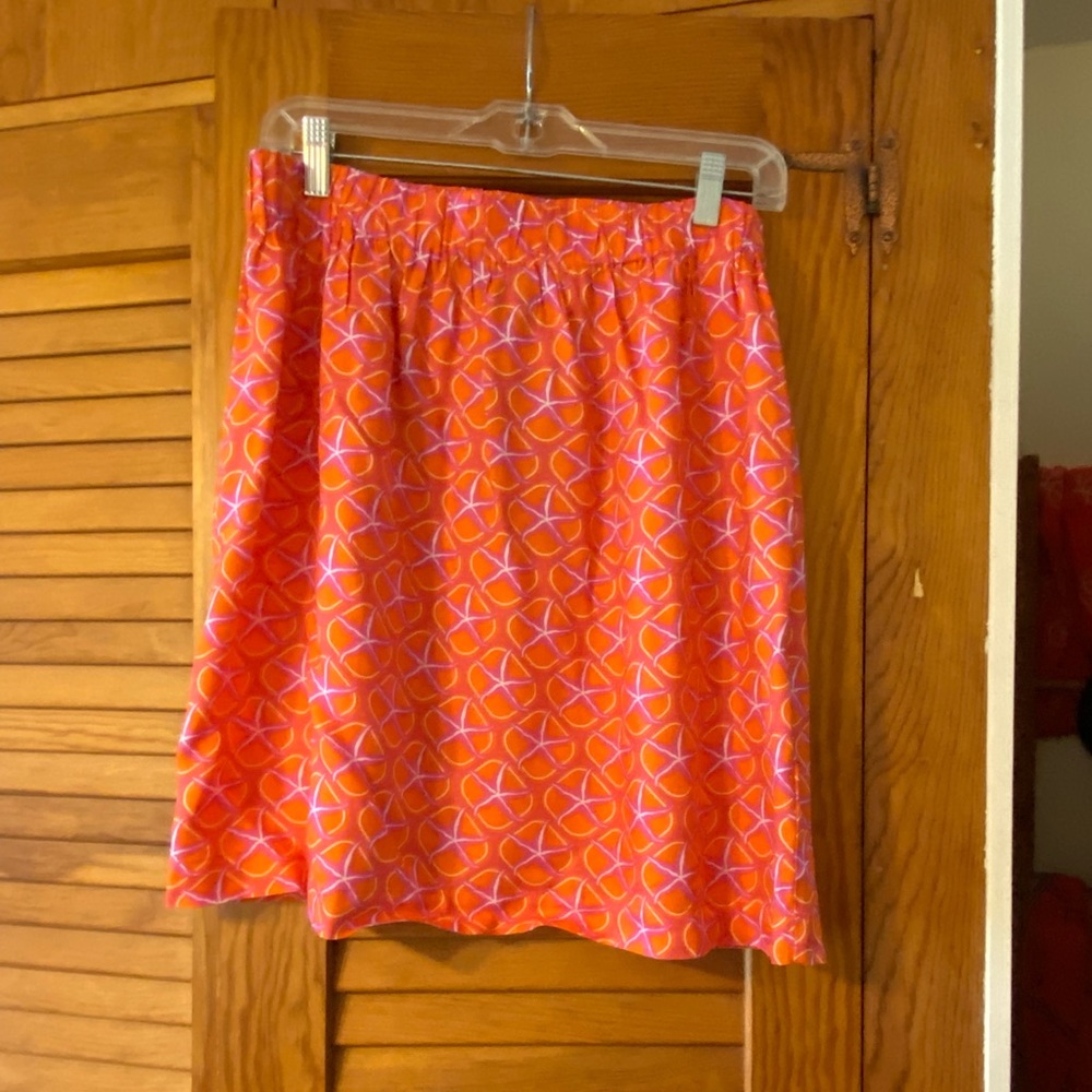 Escapada Orange Starfish Print Elastic Waist Skirt